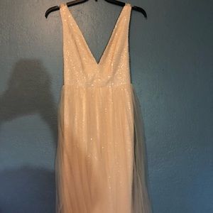 nude/pale pink formal dress
